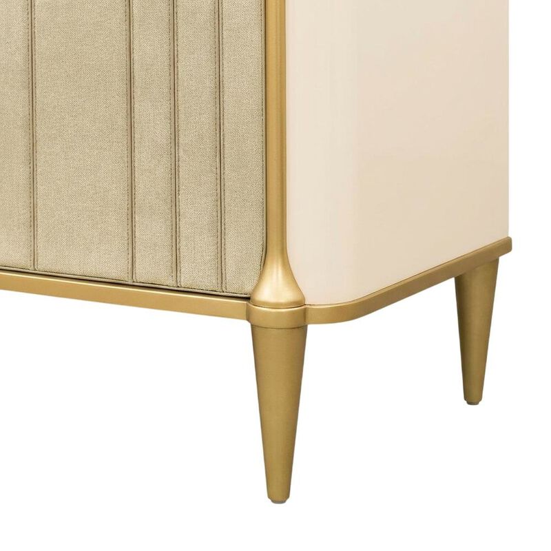 Michael Amini Scotts Square Sideboard with Wall Mirror - Light Champagne image number 6