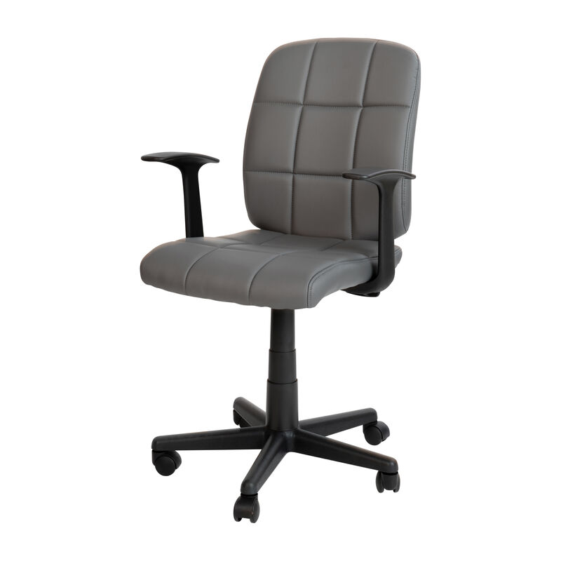 Clayton Mid-Back Quilted Vinyl Swivel Task Office Chair with Arms image number 0