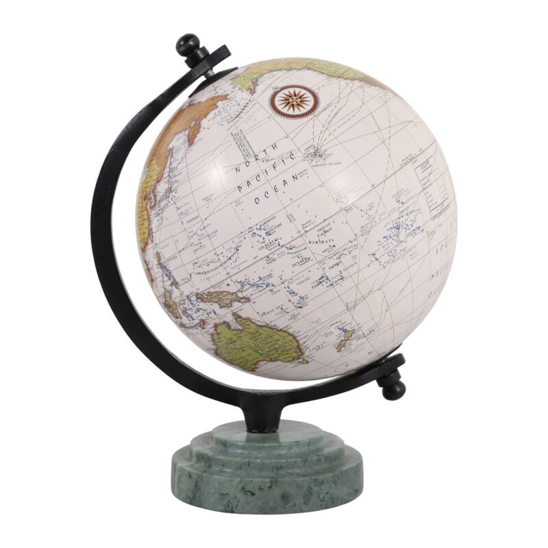 9x7" Globe, Ridged Marble Base image number 0