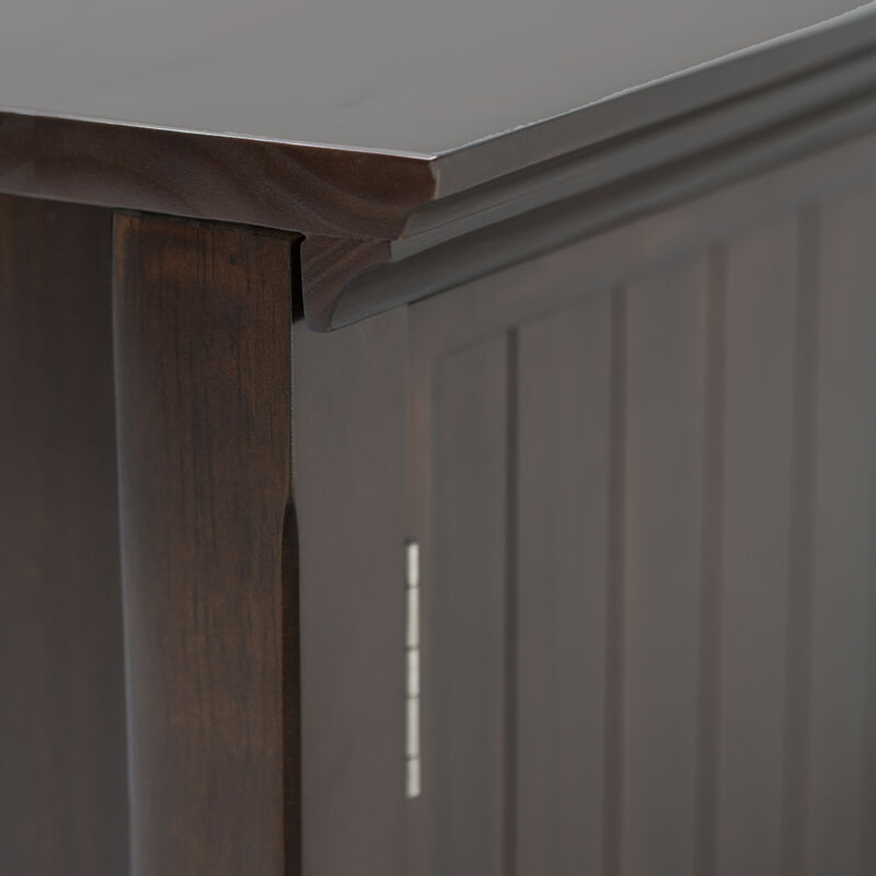 Acadian SOLID WOOD 36 inch Wide Transitional Entryway Hallway Storage Cabinet in Brunette Brown