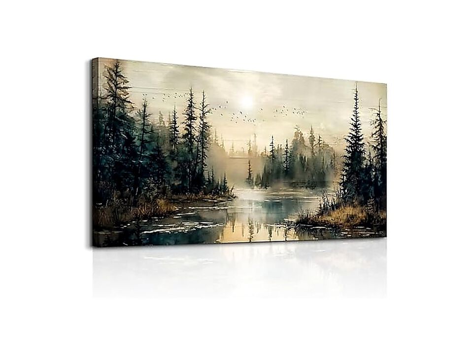 Canvas Wall Art Living Room Large Decor Bedroom Modern Office Forest River