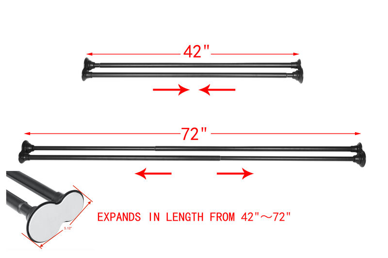 Adjustable 72" Aluminum Double Shower Curtain Rods image number 7