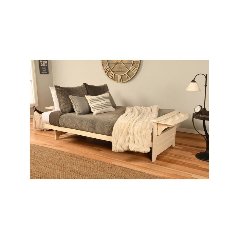 Phoenix Frame-Antique White Finish-Linen Stone Mattress