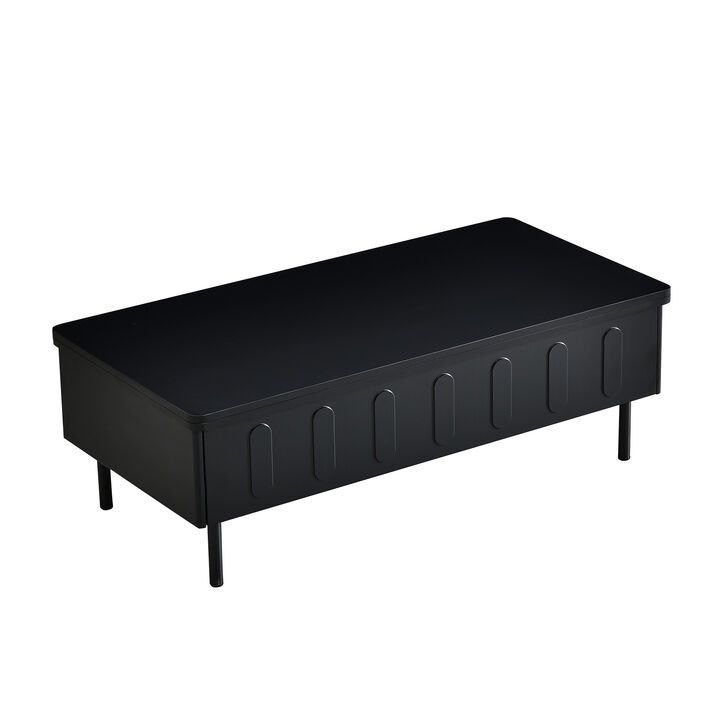 Merax Modern Lift-Top Coffee Table with 2 Drawers Foldable Top, Hidden Storage Compartment  Space-Saving for Living Room