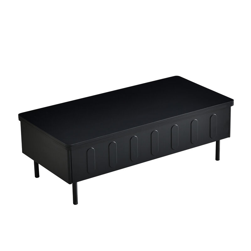 Merax Modern Lift-Top Coffee Table with 2 Drawers Foldable Top, Hidden Storage Compartment  Space-Saving for Living Room