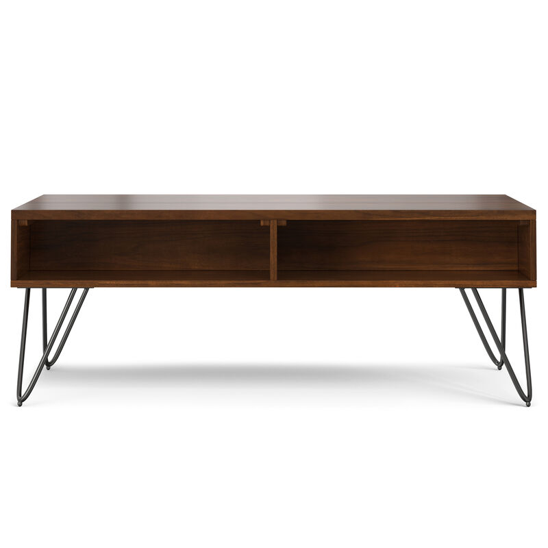 Hunter  48 inch Wide Rectangle Industrial Lift Top Coffee Table in Walnut Veneer