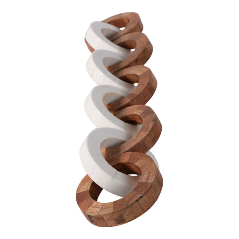 23x4" Wood And Resin Chain, Ivory/brown image number 2