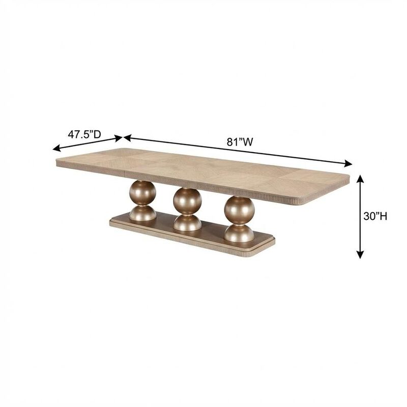 Michael Amini West Kensington Rectangular Dining Table - Sea Salt Caramel image number 8