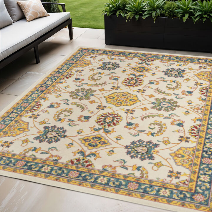 HomeRoots Floral Indoor Outdoor Area Rug