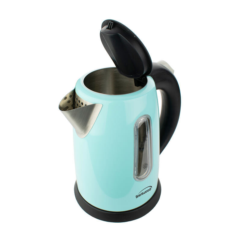 Brentwood 1 Liter Stainless Steel Cordless Electric Kettle in Blue