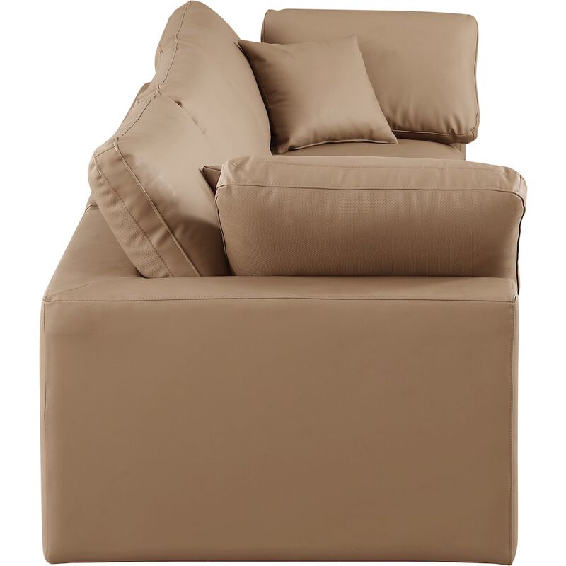 Meridian Furniture Comfy Tan Vegan Leather Modular Sofa