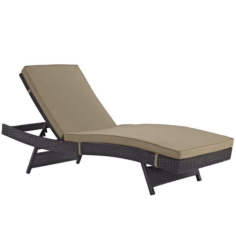 Modway Peer Outdoor Patio Chaise, Espresso Mocha image number 0