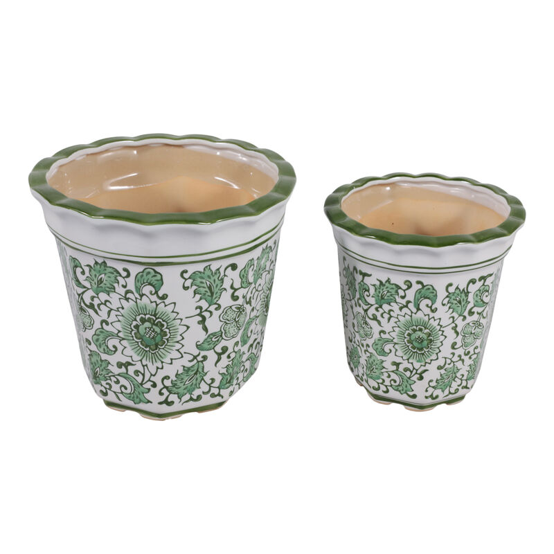 S/2 Chinoiserie Pot Planters image number 4
