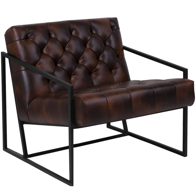 Flash Furniture Madison Bomber Jacket LeatherSoft Tufted Lounge Chair image number 0