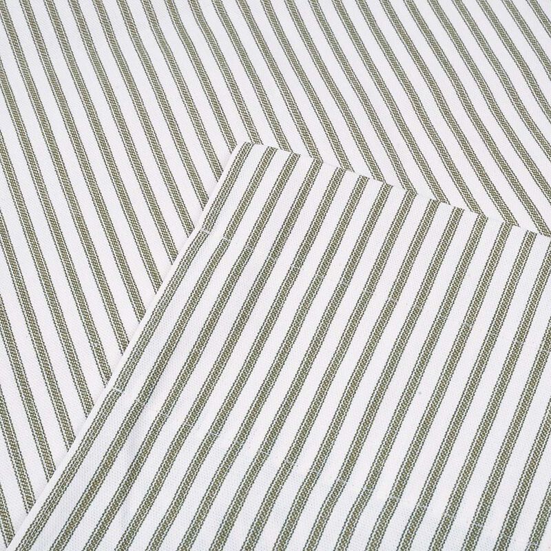 Ellis Curtain Plaza Classic Ticking Stripe Printed 3" Rod Pocket Tailored Panel Pair with Tiebacks