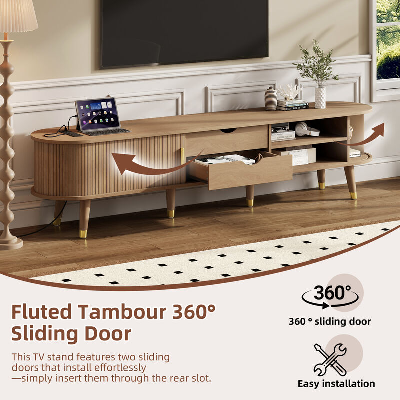 Glucub Oval Fluted TV Stand image number 5