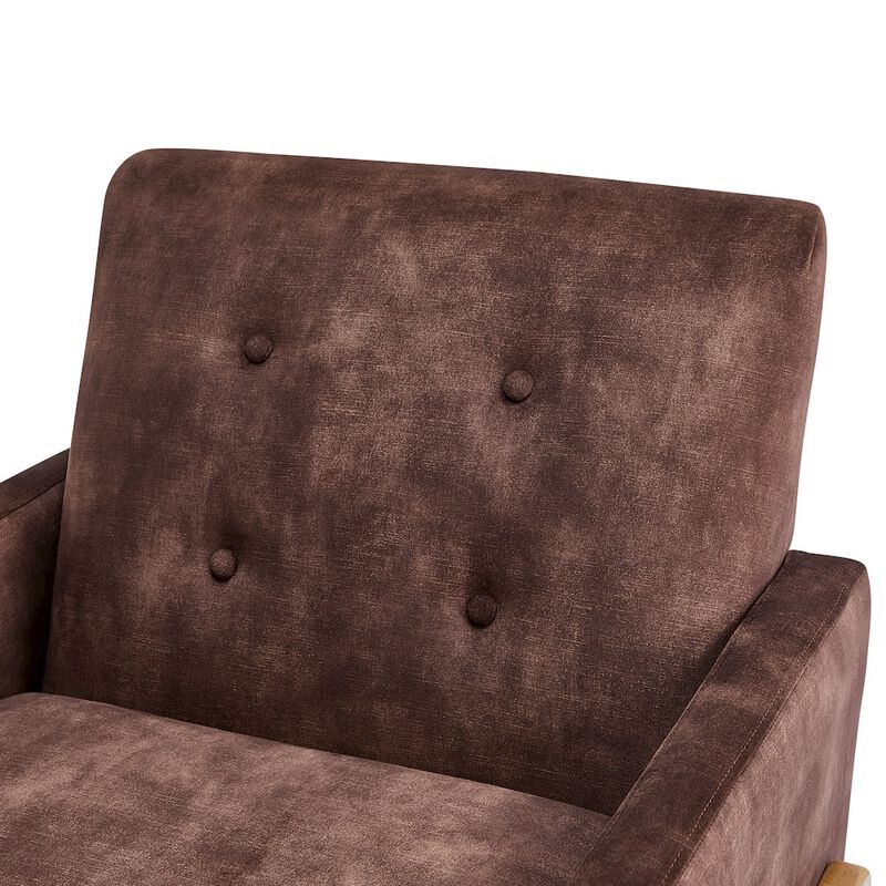 Macon Wood Arm Tufted Back Accent Chair - Espresso
