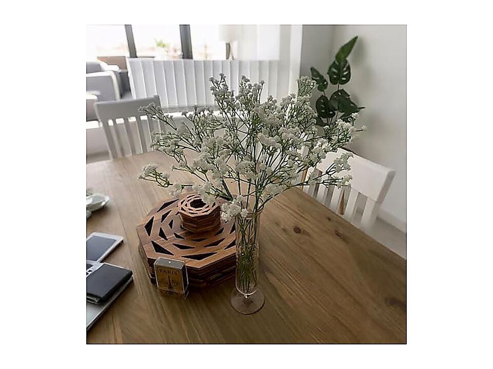 6 Pack 21 Secure Stem Realistic Artificial White Babys Breath Gypsophila Flowers