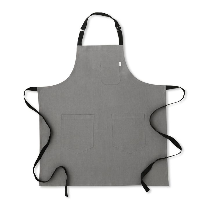 Solino Home 100% Pure Linen Apron - Linen Midi Bistro Apron