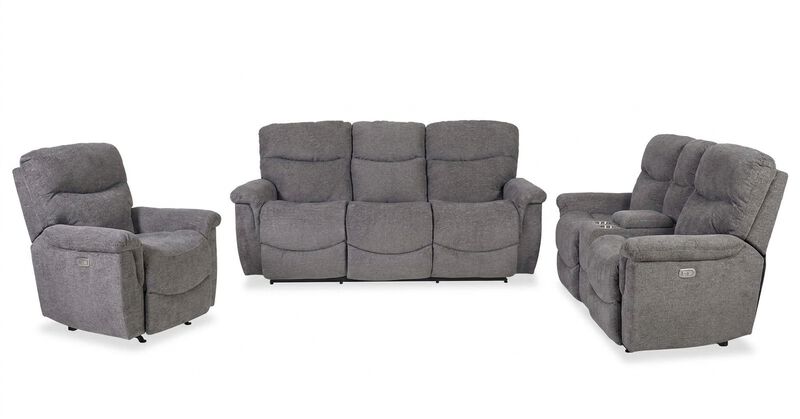 James Smoke Power Reclining 3 Piece Living Room Set image number 0