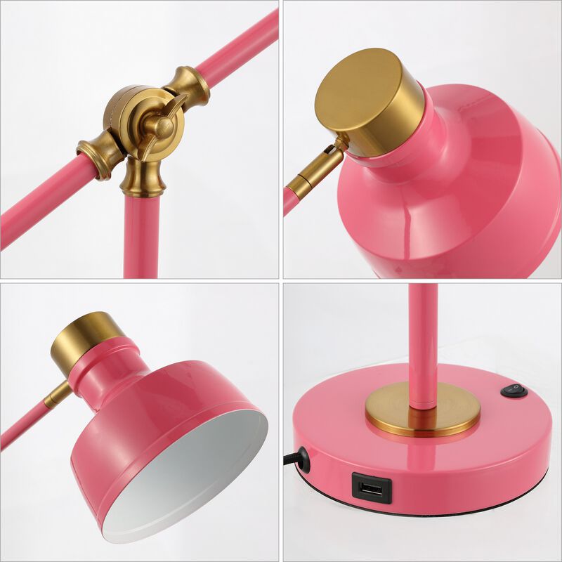 Allegra Classic Farmhouse Adjustable Cantilever LED Task Lamp with USB Charging Port