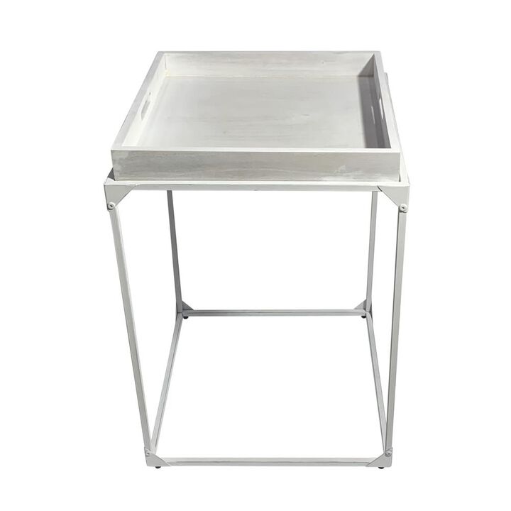 Carolina Living Cooper Tray Table - Whitewash
