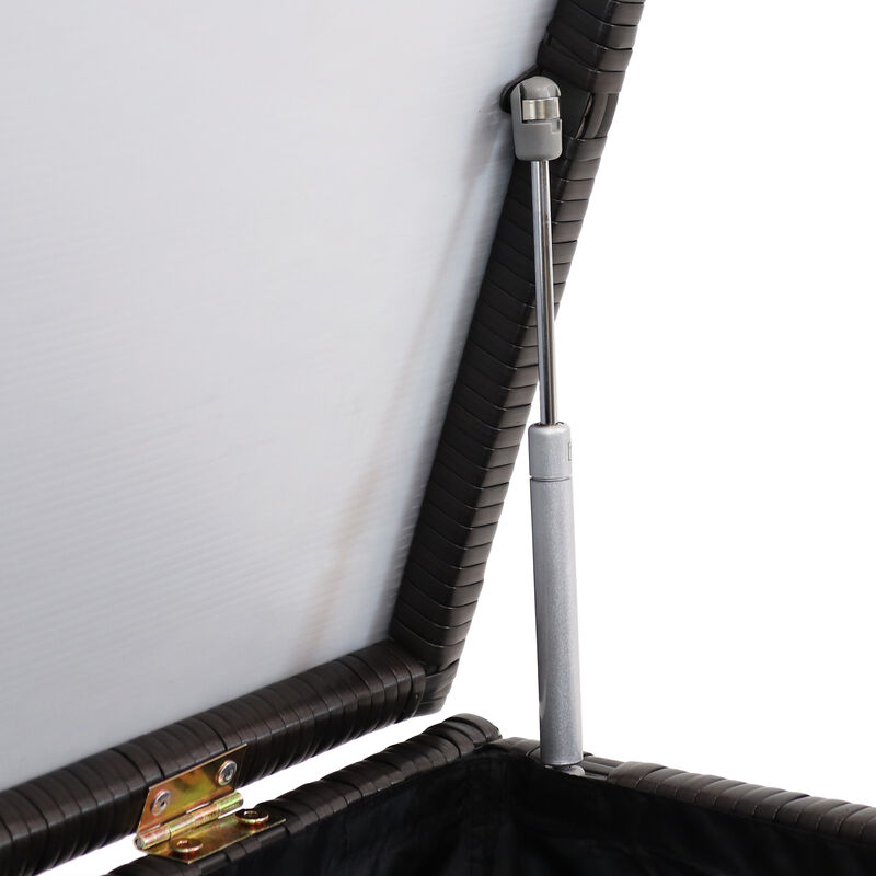 Sunnydaze Resin Wicker Indoor/Outdoor Storage Deck Box with Handles