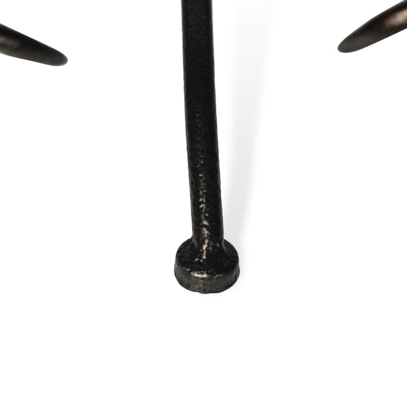HomeRoots 13" Clear And Black Glass And Metal Round Decorative Bowl With Stand image number 5