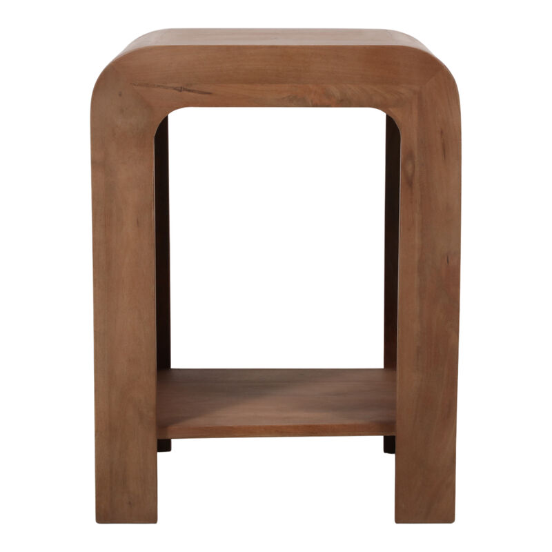Chestnut Mango Wood Side Table with Shelf image number 0