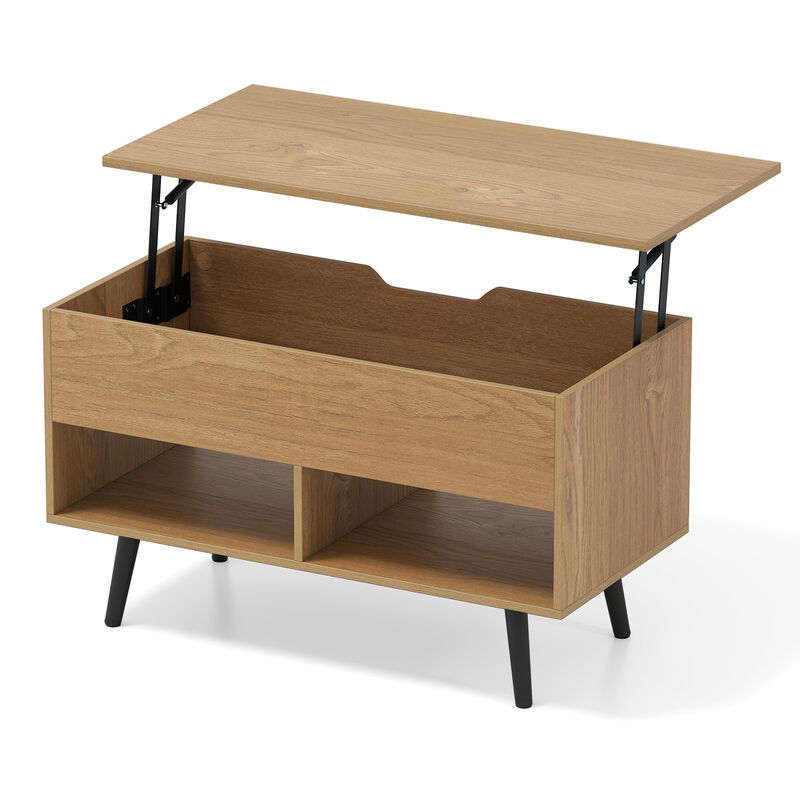 31.5" Modern Coffee Table with Lift-Top Storage and 2 Shelves image number 0
