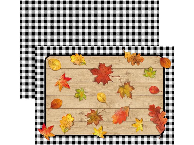 Sided Black Gingham Reversible Disposable Paper Place Mats image number 6