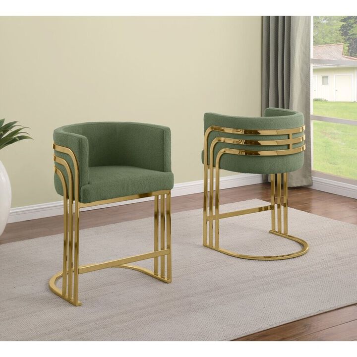 Best Quality Furniture Best Quality furniture Green  with gold counter height, Set of two