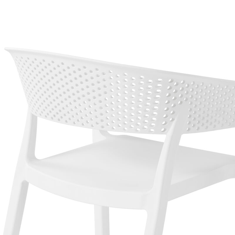 WestinTrends Outdoor Modern Stackable Plastic Resin Patio Dining Armchair (Set of 2) image number 4
