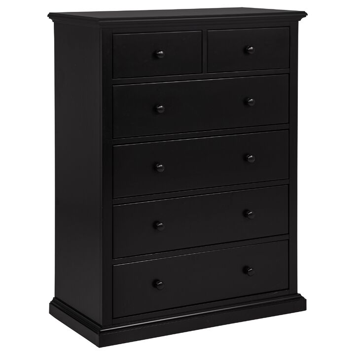 Umer Tall Dresser Chest, 6 Drawers, Round Knobs, Plinth Base, Wood