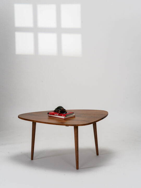 Handmade Eco-Friendly Modern Wood Black Drop Shaped Coffee Table 2'6" From BBH Homes