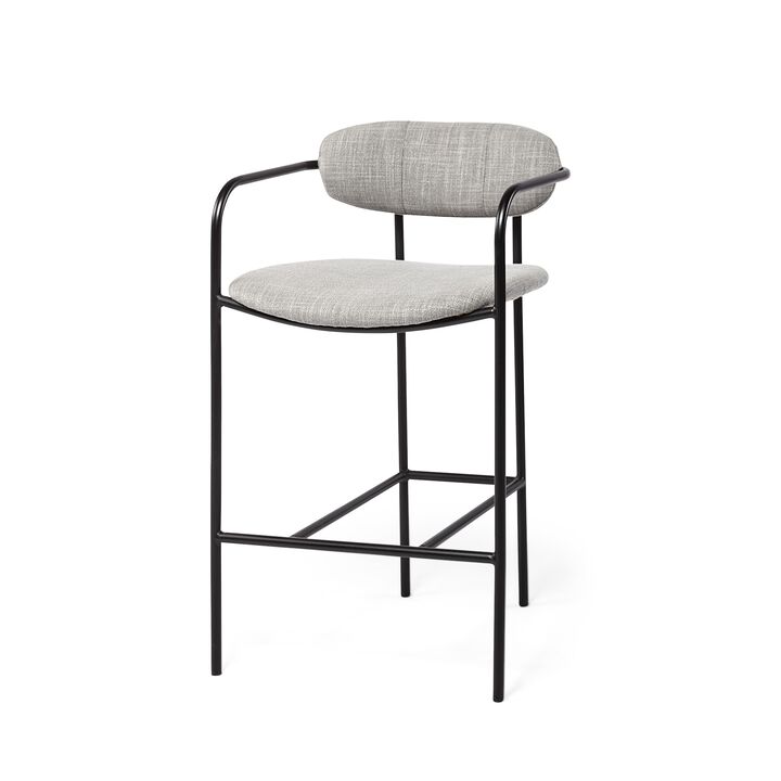 Upholstered And Metal Counter Height Bar Chair
