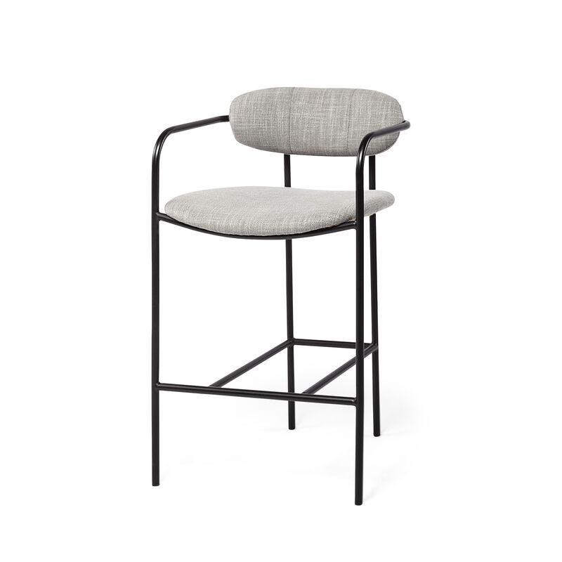 Upholstered And Metal Counter Height Bar Chair