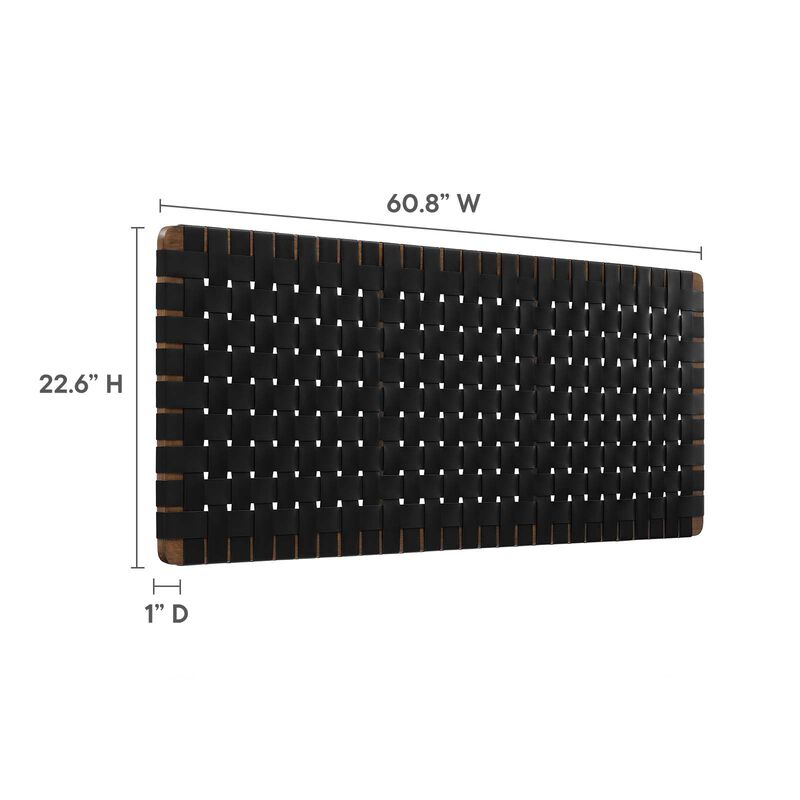 Sparta Weave Wall-Mount Vegan Leather Queen Headboard image number 2