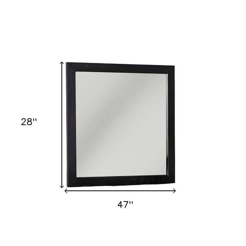 HomeRoots 28" Dark Brown Solid Wood Framed Accent Mirror image number 4