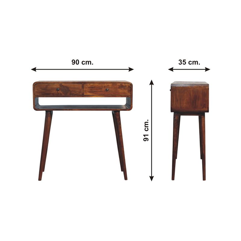 Sonata  Solid Wood Chestnut 2Drawer Console Table