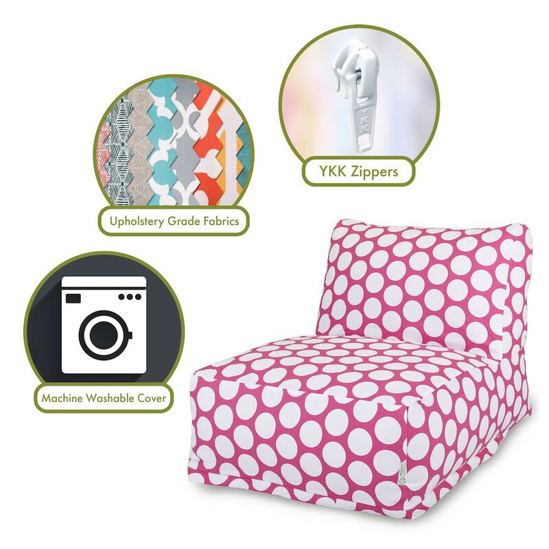 Majestic Home Goods Chair Lounger Polka Dot (Large) Hot Pink