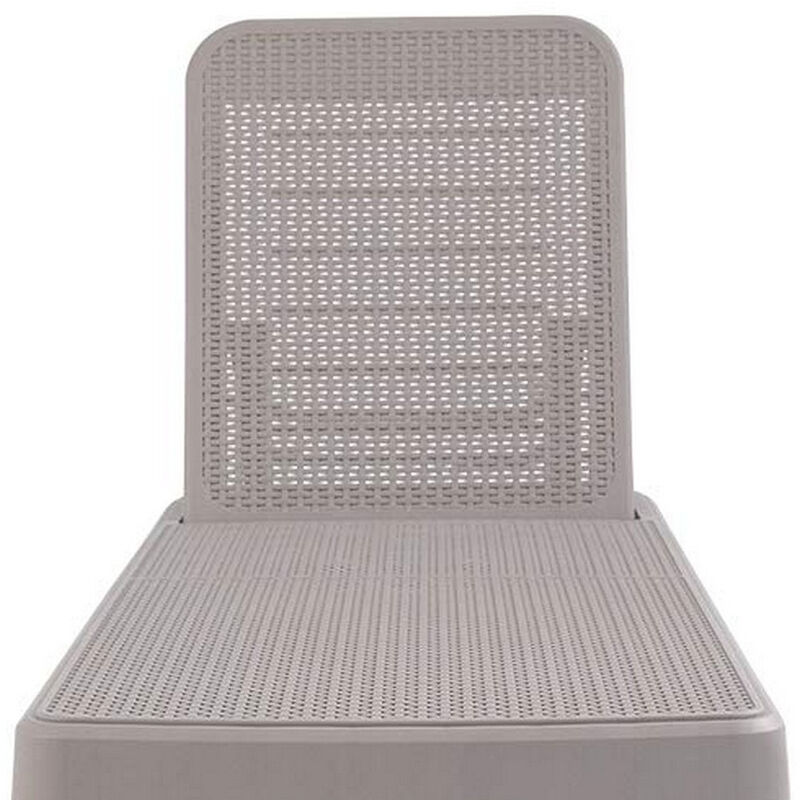 HomeRoots Heavy Duty Plastic Outdoor Stacking Chaise Lounge image number 4