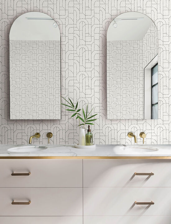 Integrity Grey Arched Outlines Wallpaper