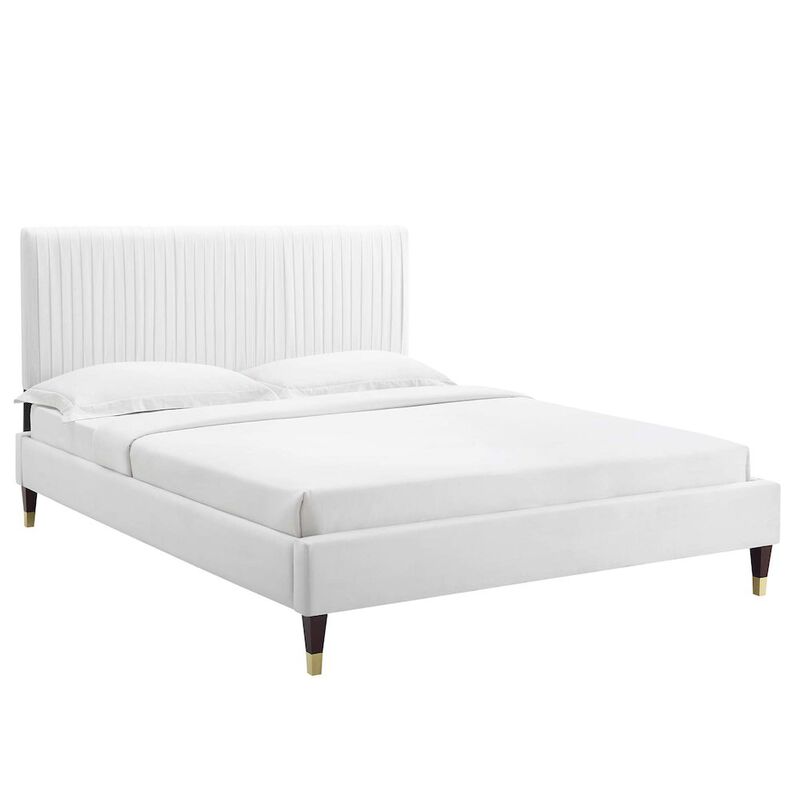 Peyton Performance Velvet Full Platform Bed image number 0