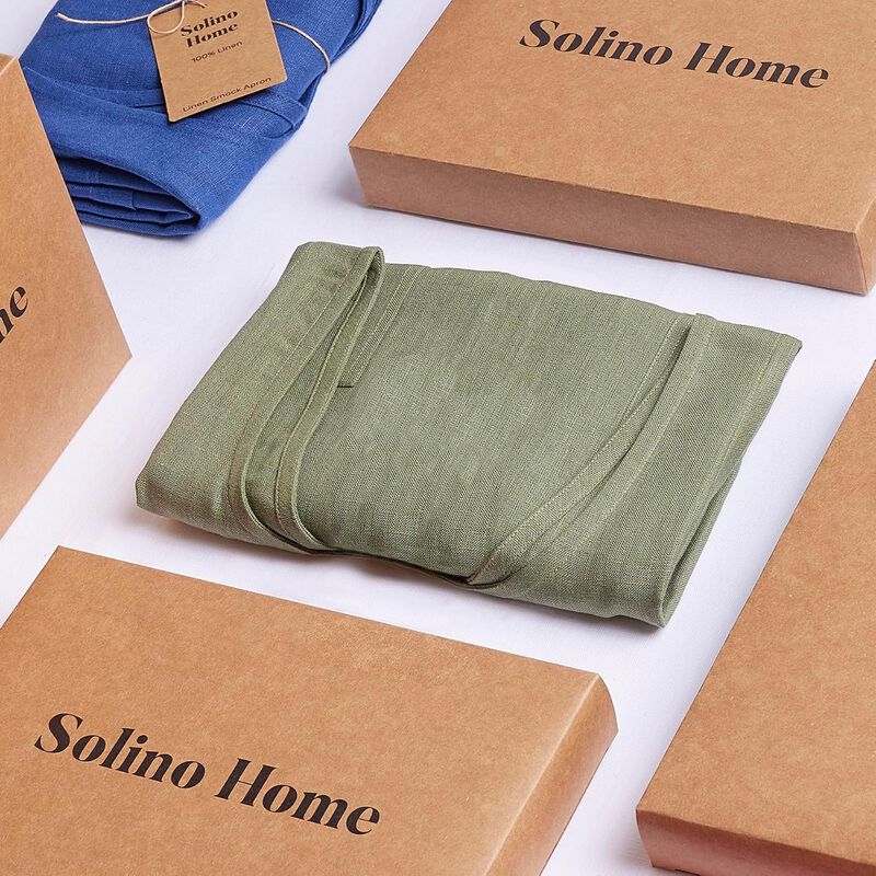 Solino Home 100% Pure Linen Apron - Linen Smock Apron image number 6