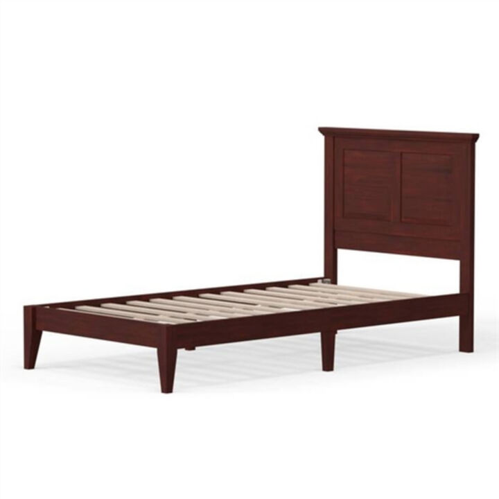 Traditional Solid Wooden Platform Bed Frame with Headboard
