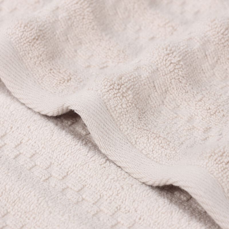 Zero Twist Cotton Waffle Stripe Towel Set Plush Absorbent Towels image number 2