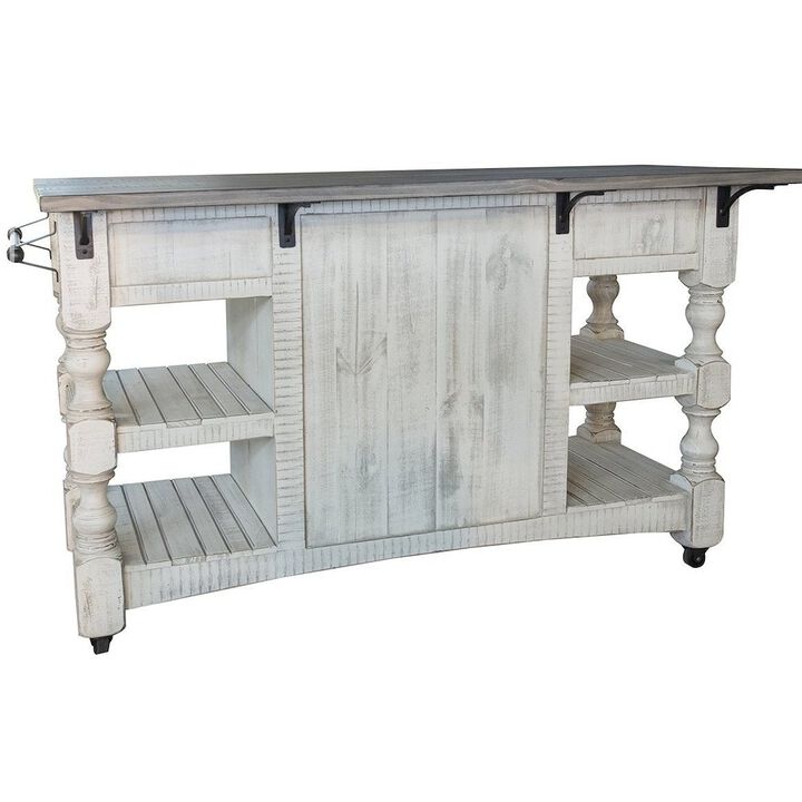 Crafters and Weavers Stonegate Solid Pine Wood Kitchen Island