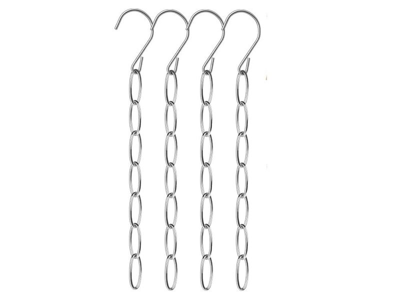 Space Saving Hangers, 4 Pack Metal Clothing Chain Hangers With 7 Holes image number 0