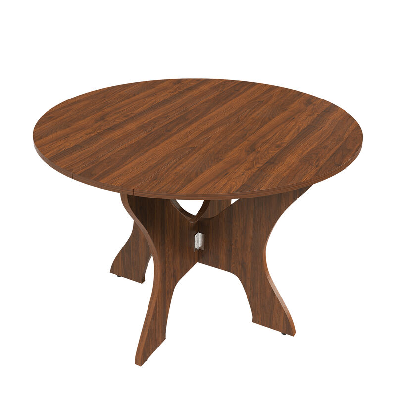 Merax Folding Dining Table - 8-Inch Ultra-Slim Profile with Walnut Veneer Surface image number 0